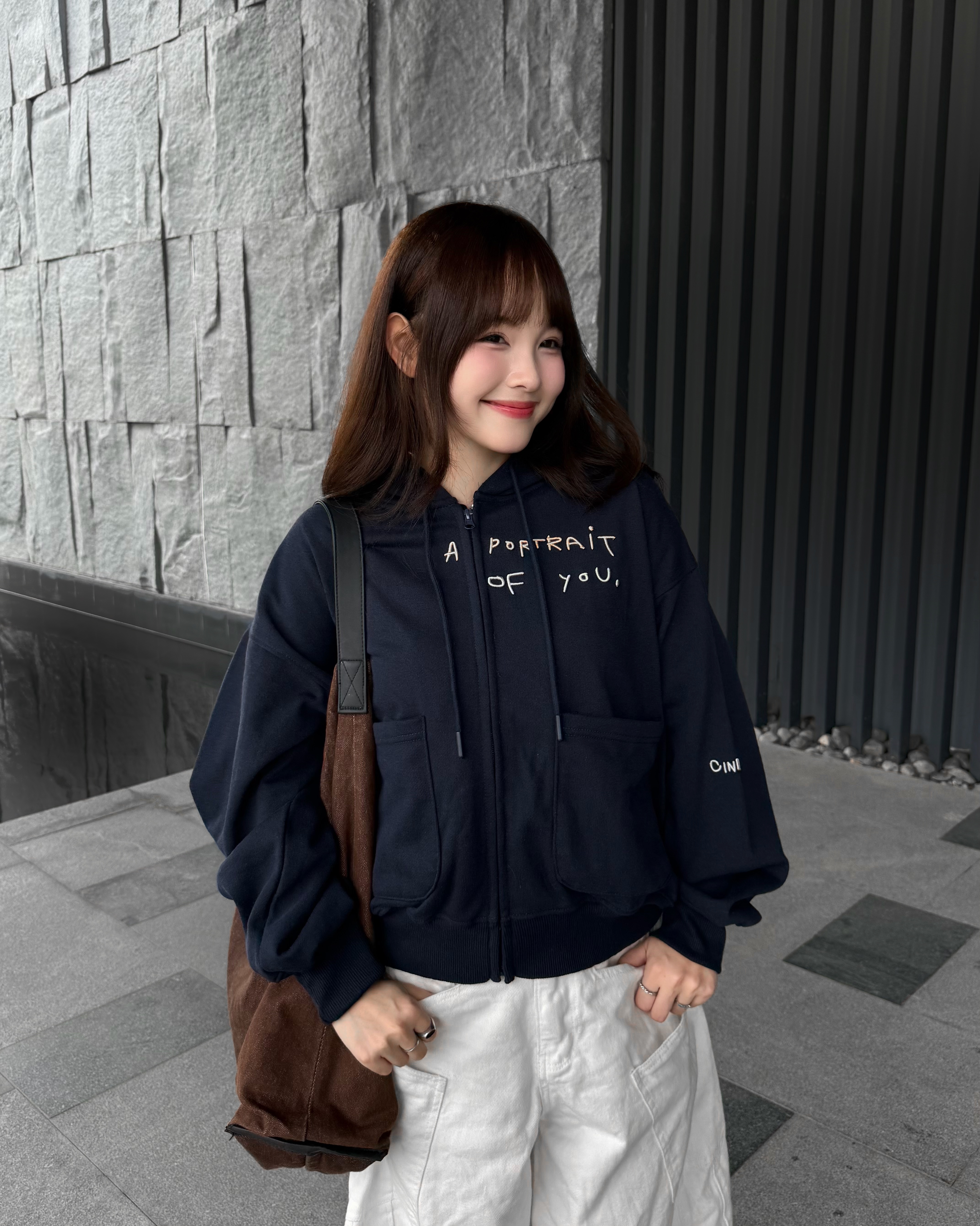 Portrait - Hoodie Zip Boxy
