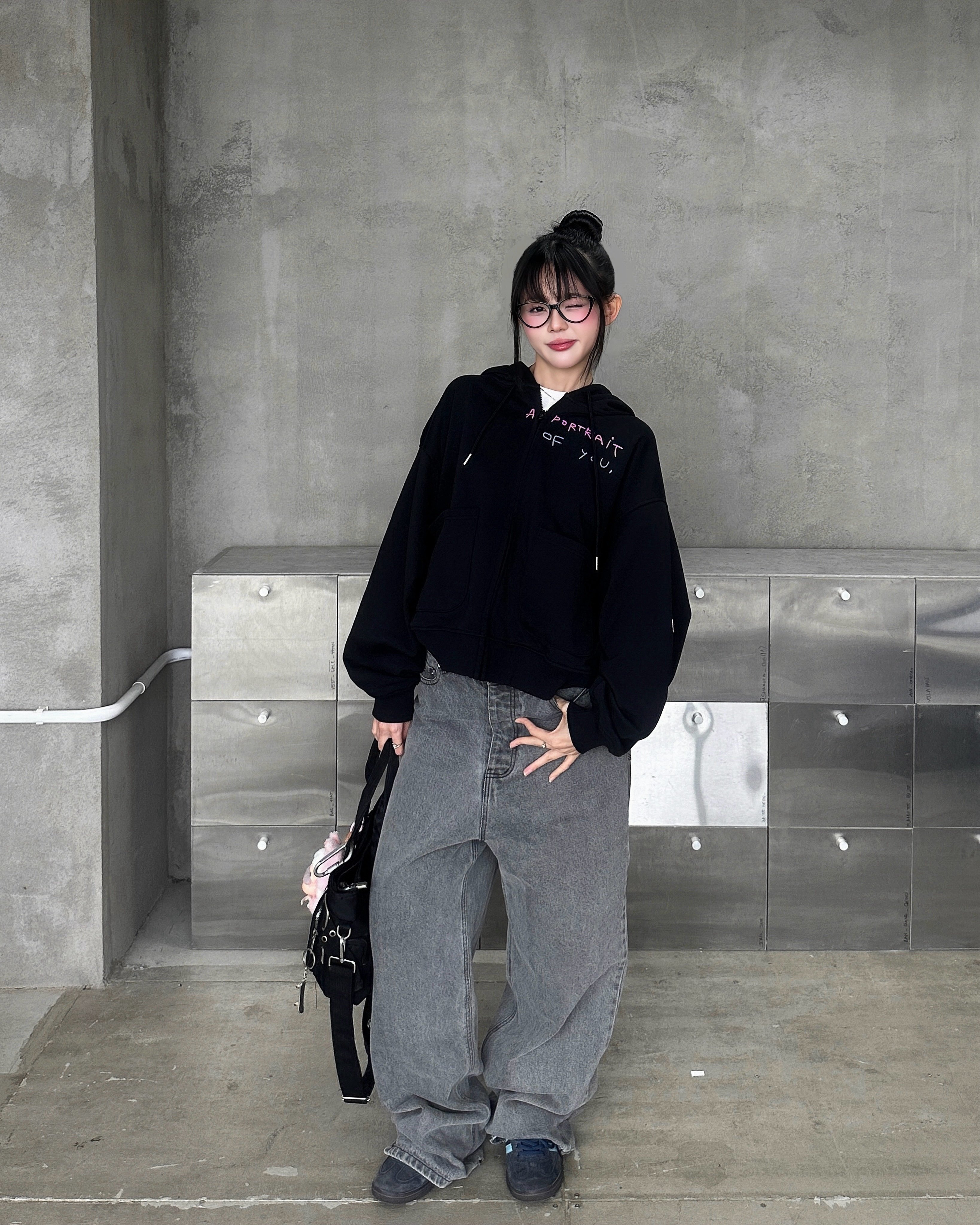 Portrait - Hoodie Zip Boxy