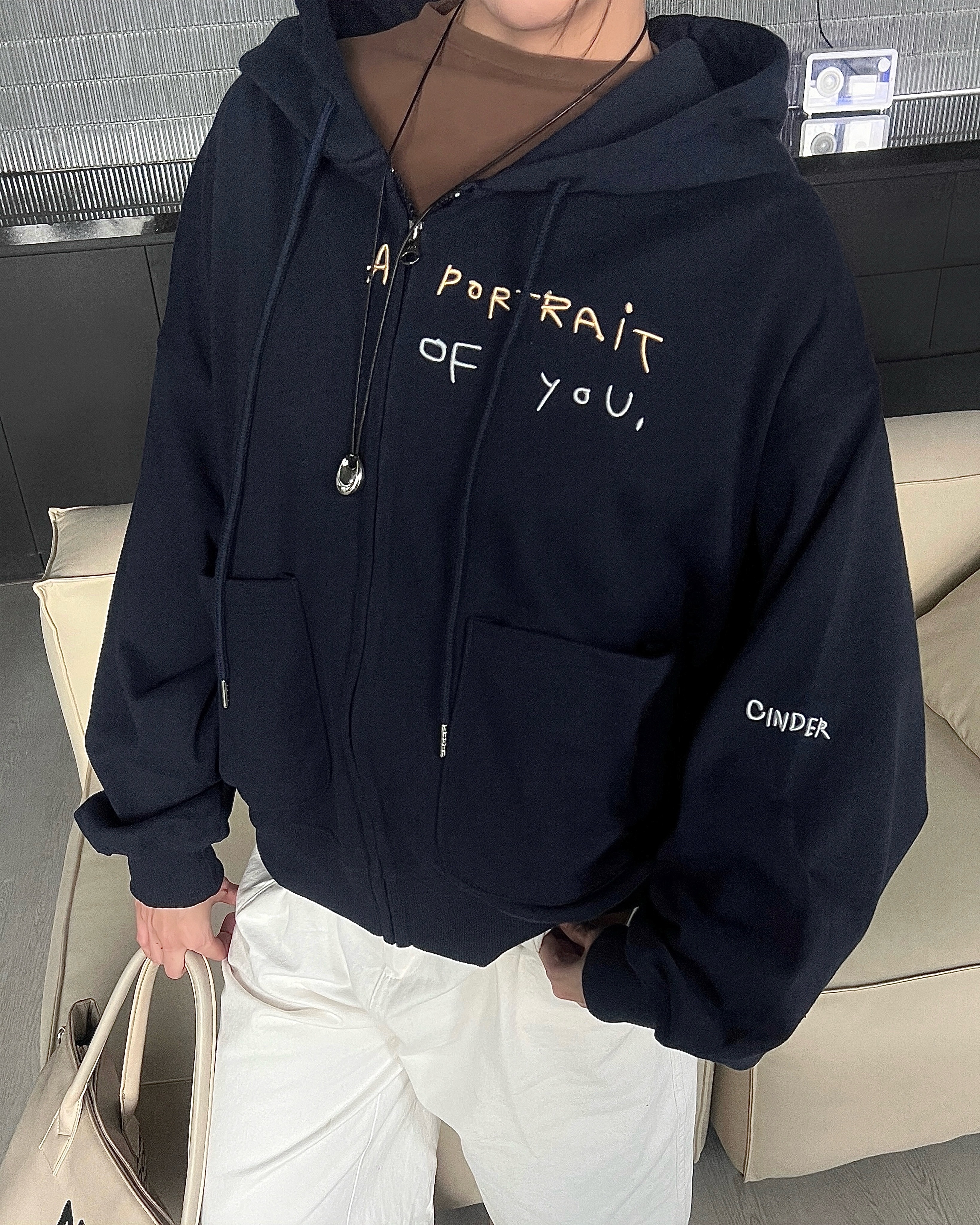 Portrait - Hoodie Zip Boxy