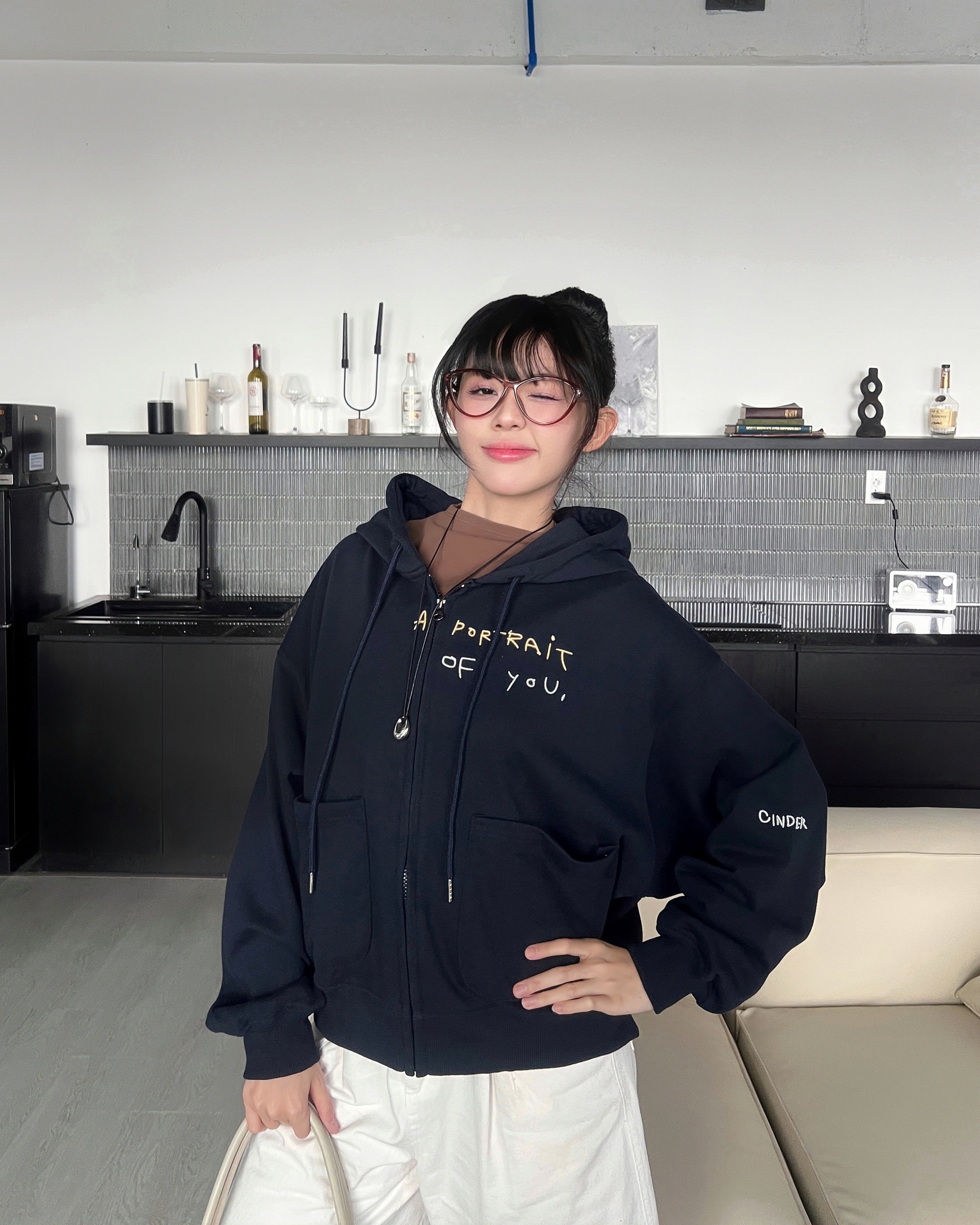 Portrait - Hoodie Zip Boxy